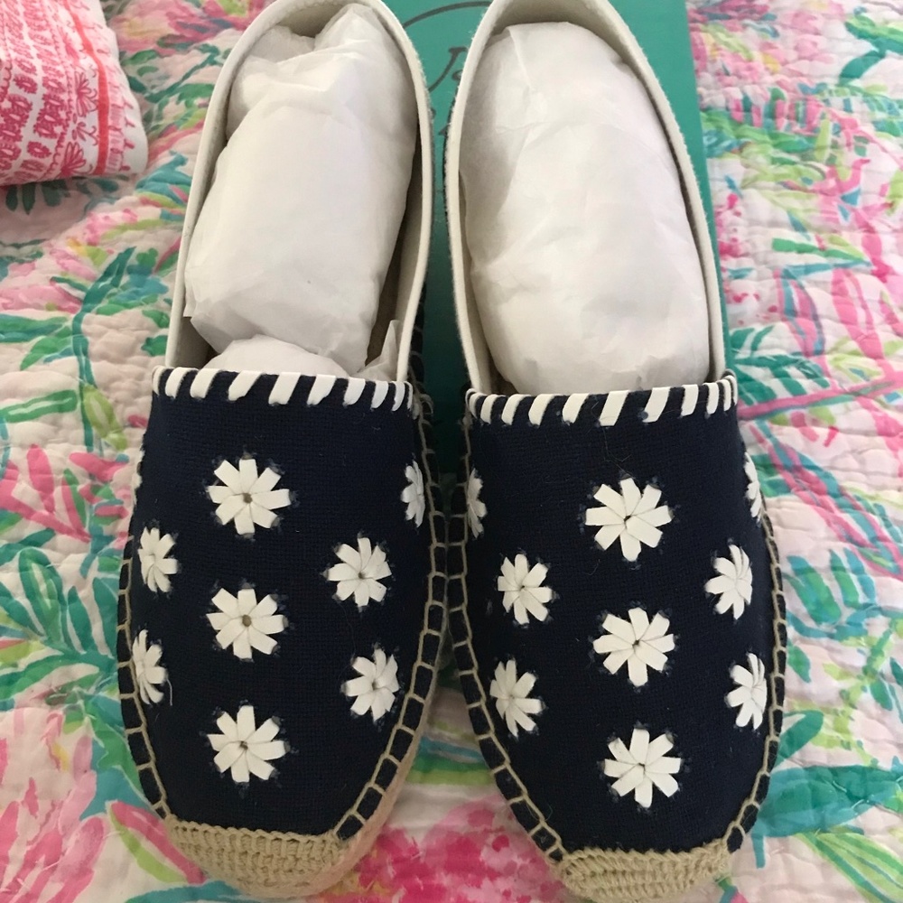 Jack Rogers Navy Blue & White Espadrilles